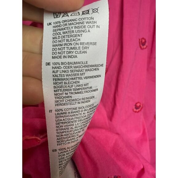 Nimo with Love Juniper Berry Blouse Pink Roses Embroidery Sz. L - Picture 11 of 11